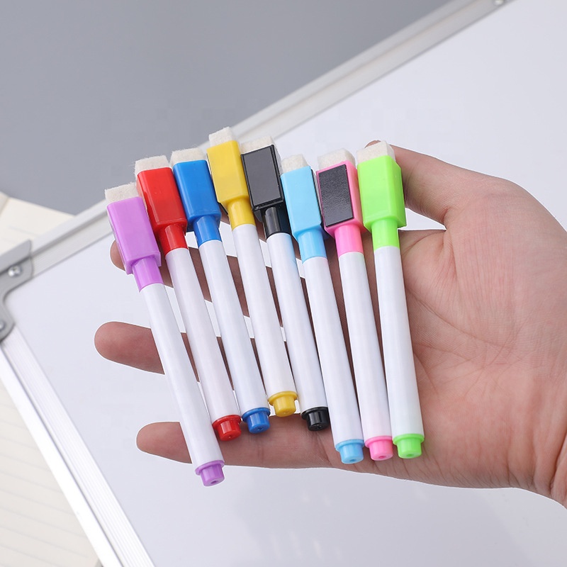 ZBH Spidol Papan Tulis White Board Sepidol Kecil Mini Warna Warni Penghapus Wipe And Clean Whiteboard Marker Anak Anak Spidol 2 IN 1 Murah import