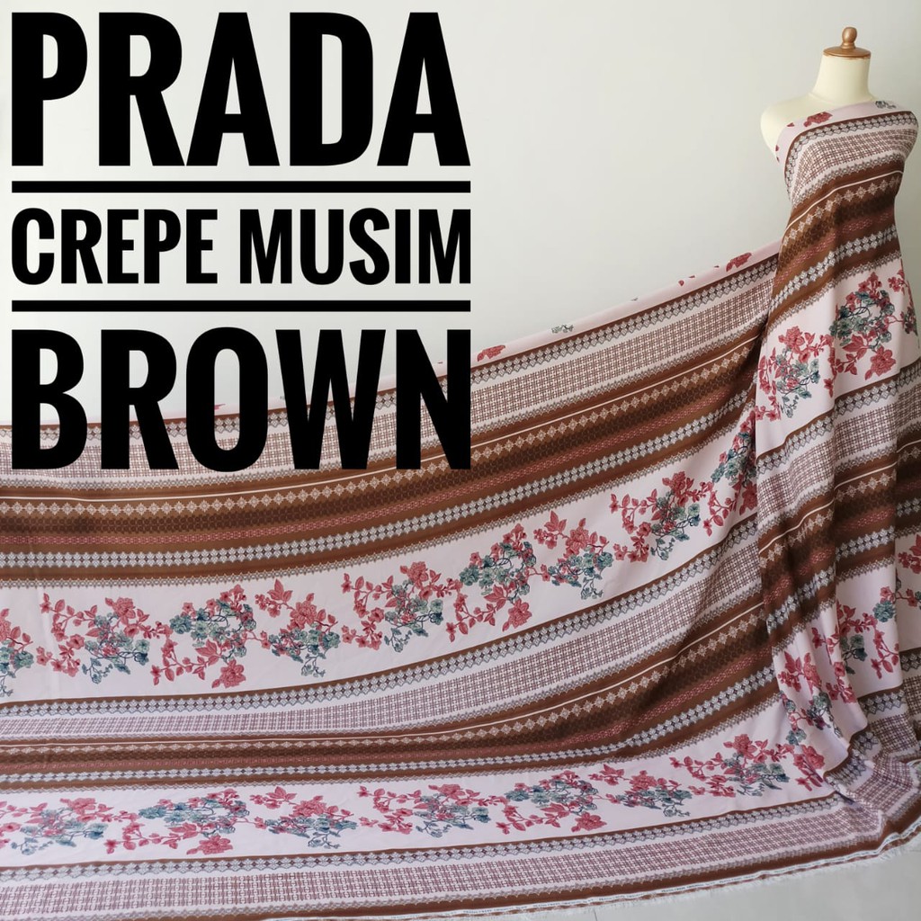 Kain Meteran Prada Crepe Musim Brown (0.5M)