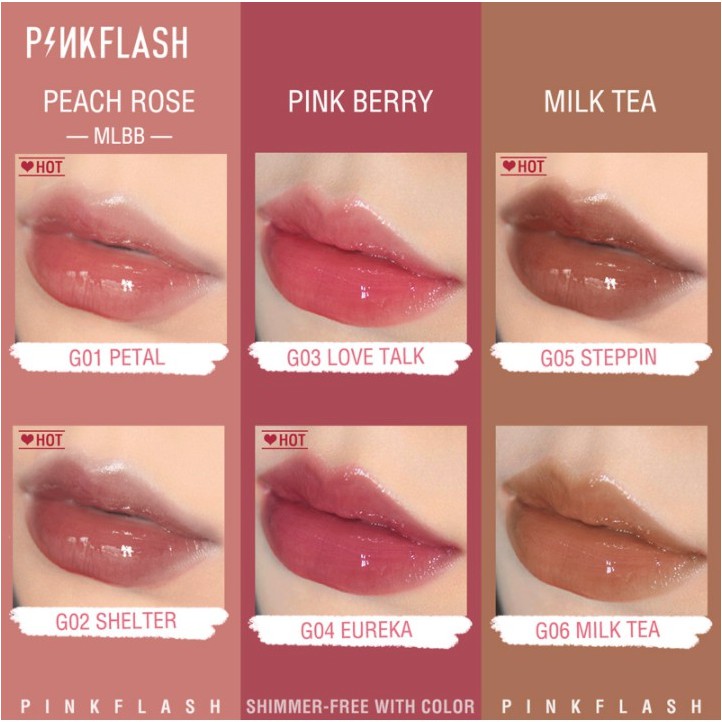 PINKFLASH LIP GLOSS Pelembab Berkilau Untuk Perawatan Bibir Montok Lipgloss