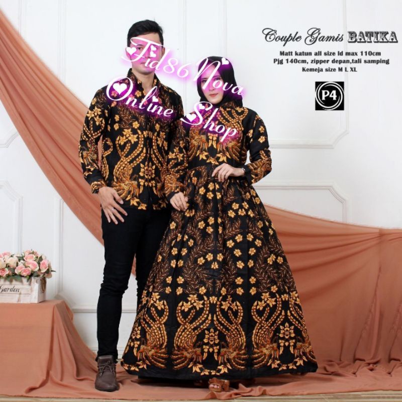 PAKAIAN PESTA GAUN COUPLE GAMIS BATIK
