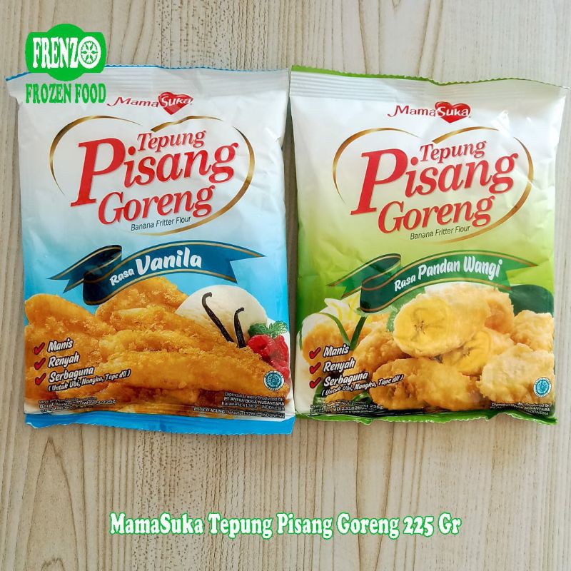 

Tepung Pisang Goreng Rasa Pandan & Vanila 225 Gr