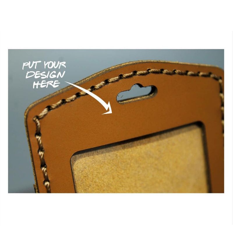 Id card holder / lanyard kulit / lanyard leather / bisa pake logo sendiri/bisa Custom dan pake tali 