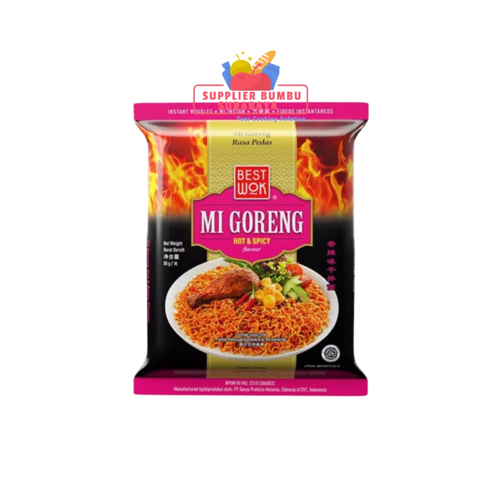 Best Wok Mie Instant Goreng Pedas Hot &amp; Spicy Mi Instan Bestwok 85g