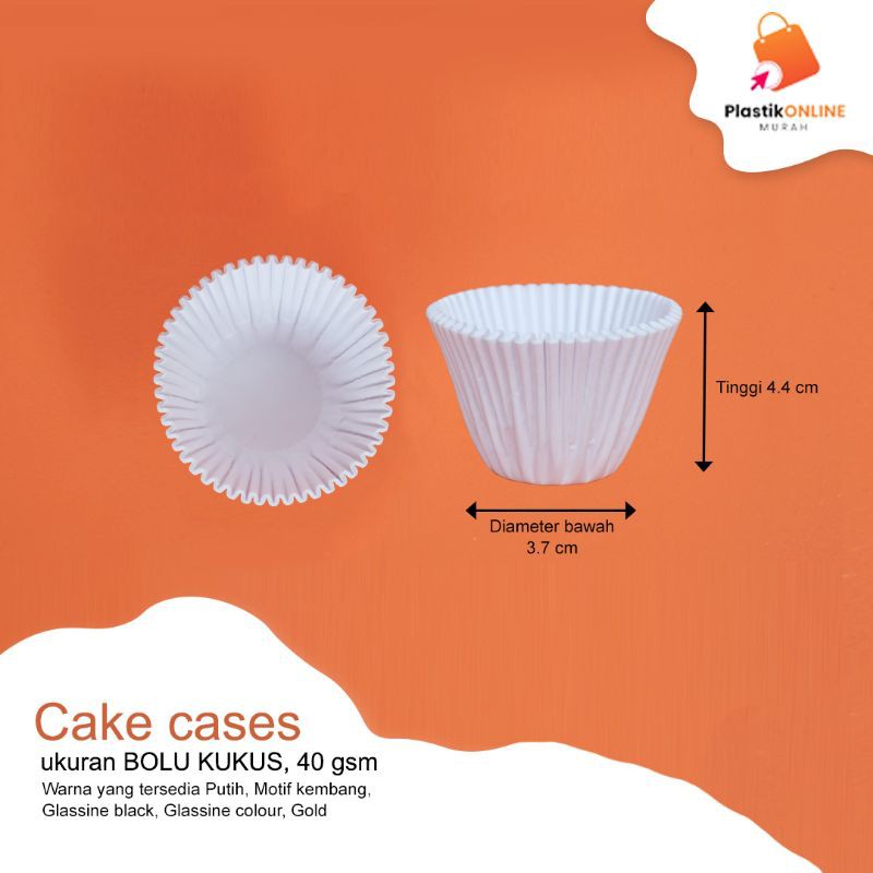 

Cake case cup Bolu kukus kertas alas kue putih polos isi +-500 pcs