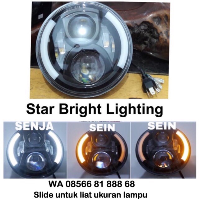 Daymaker Headlight 7 Inch Hi Lod Led Fog Lamp Head Lamp Harley Mobil Lampu Led Daymaker 7 Inch 40W-1