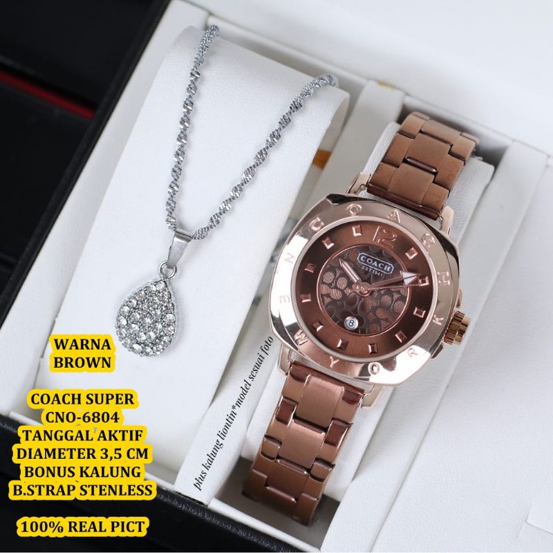 Kesukaan Wanita Best Seller Jam Tangan Wanita Coach Free Kalung Istimewa COD