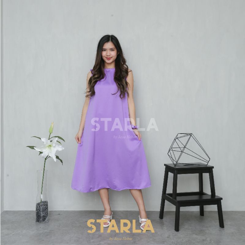 HALTER NECK MIDI DRESS CASUAL SUMMER KOREAN DRESS SEXY SATIN STARLA REESHA