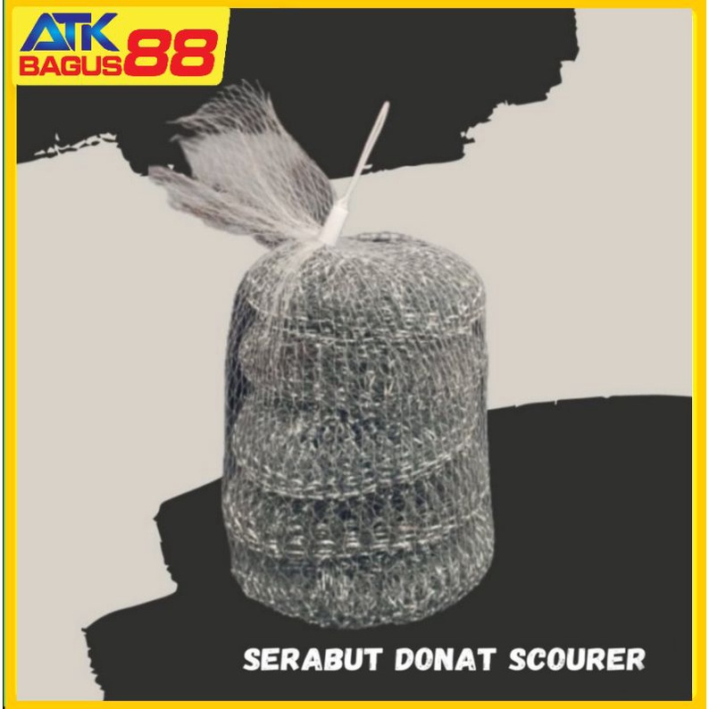 SCOURER / SABUT DONAT KECIL/ KAWAT CUCI PIRING BESI stainless isi 5 pcs