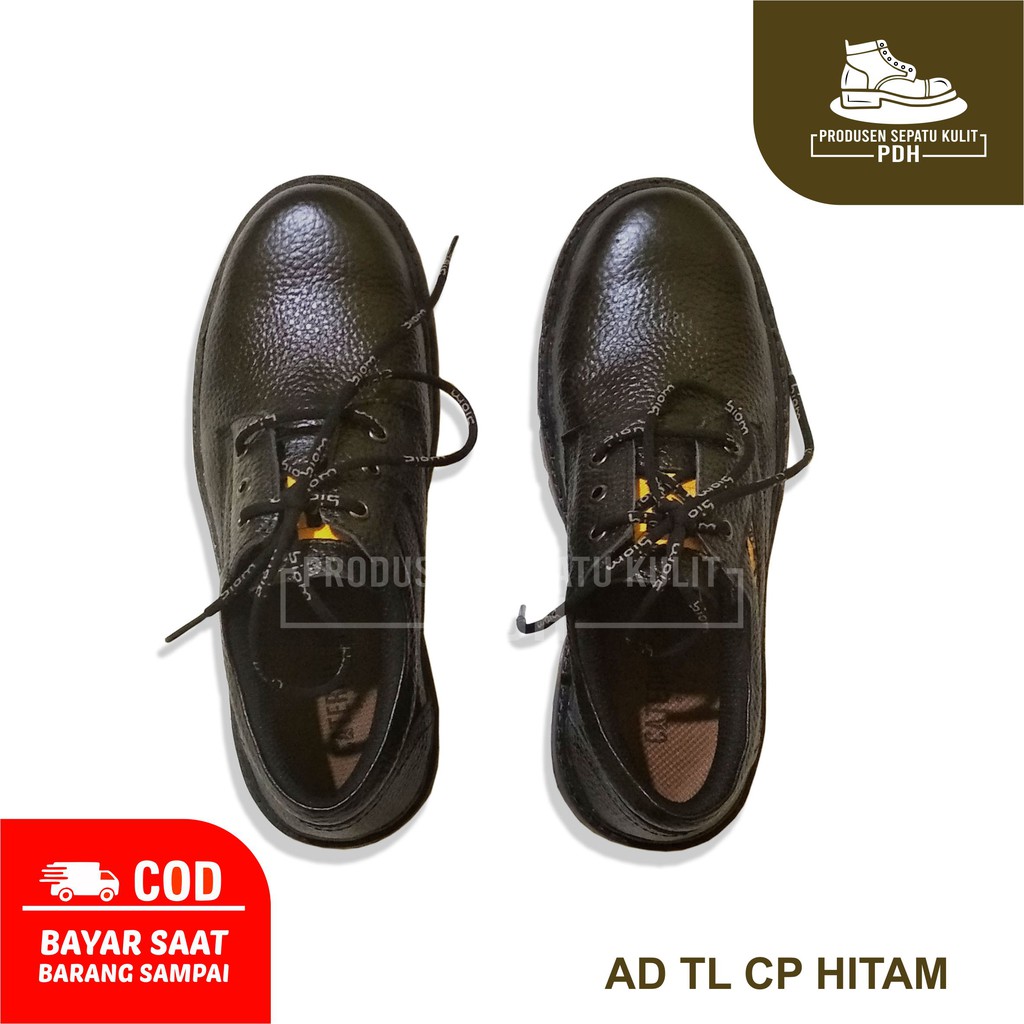 SEPATU BOOTS SAFETY PRIA PENDEK UJUNG BESI TERLARIS MURAH BAHAN KULIT ASLI - AD_TL CP Htm