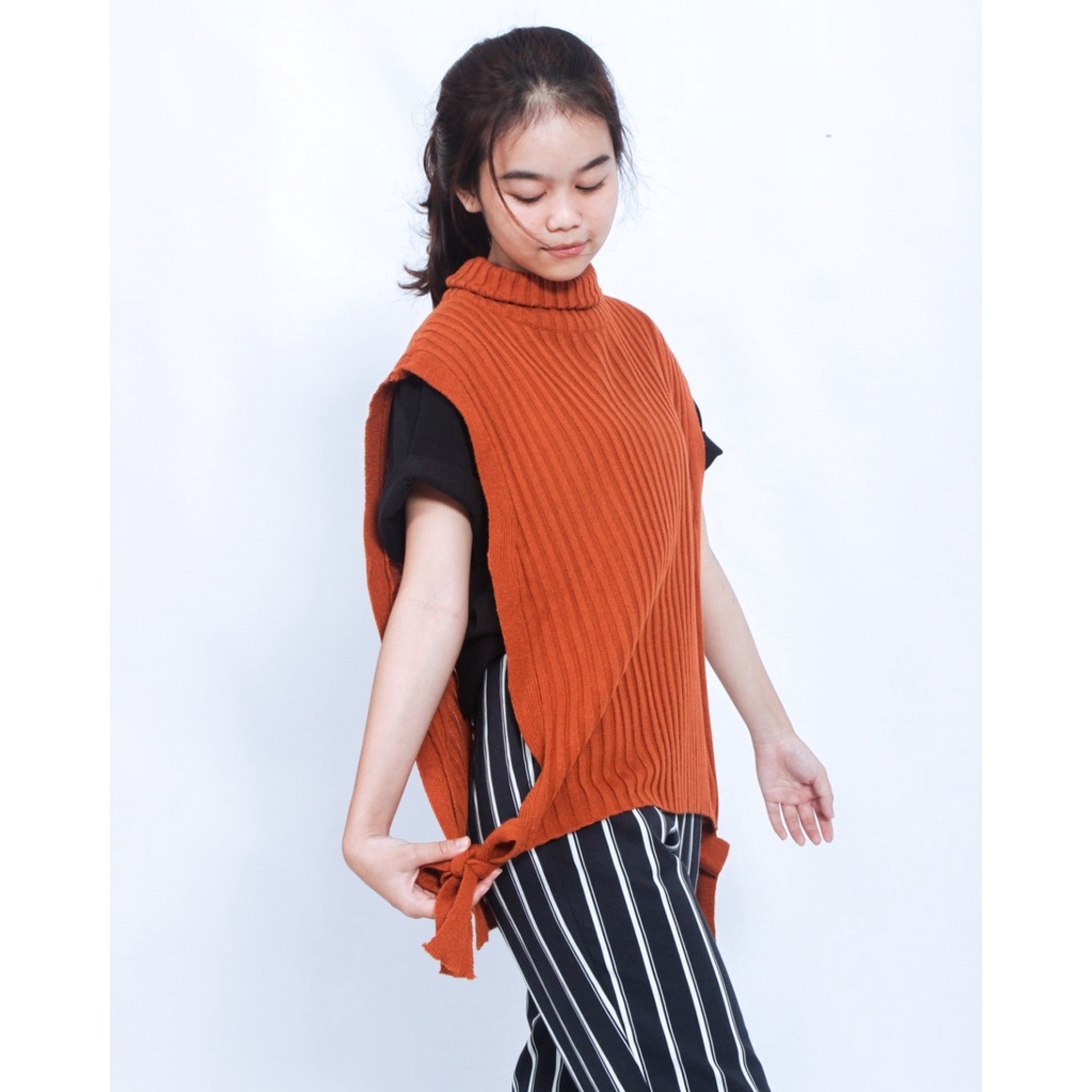 TokoMilkan - Rompi Wanita YARA TURTLENECK Rompi Wanita Rajut | Rompi Vest Cewek