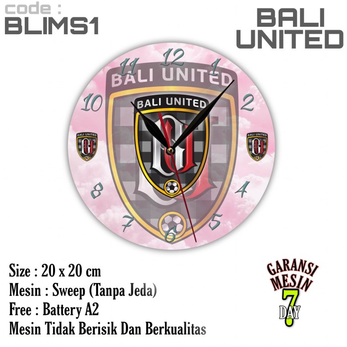 Jam Dinding BALI UNITED Team Club Klub Sepak bola BALI UNITED