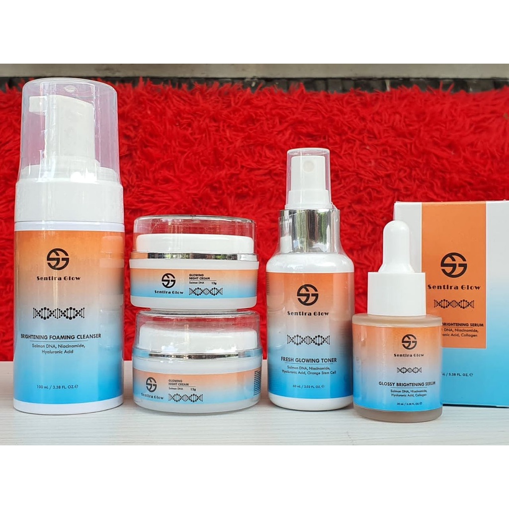 Paket Wajah SENTIRA GLOW DNA Salmon ( With Salmon DNA and Orange Stemcell)