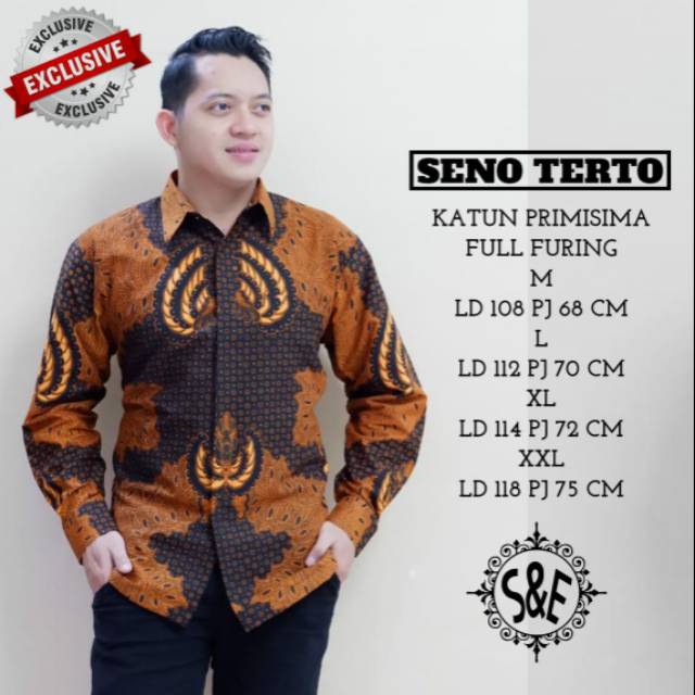 Kemeja Batik Lengan Panjang / Baju Batik Lengan Panjang Kemeja Batik Berfuring SENO TERTO