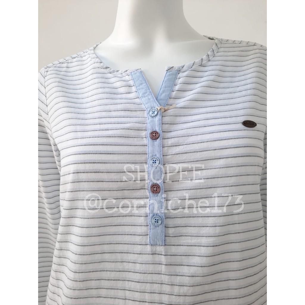 Corniche Tiza Blouse Off White / Blue - TI231303