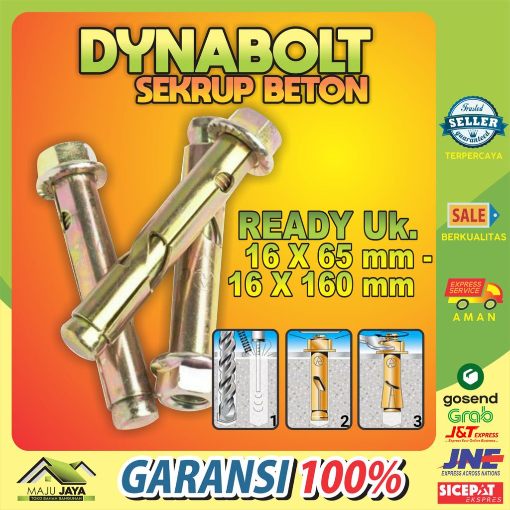 Dynabolt Sekrup Skrup Baut Beton Dinabolt 16mm