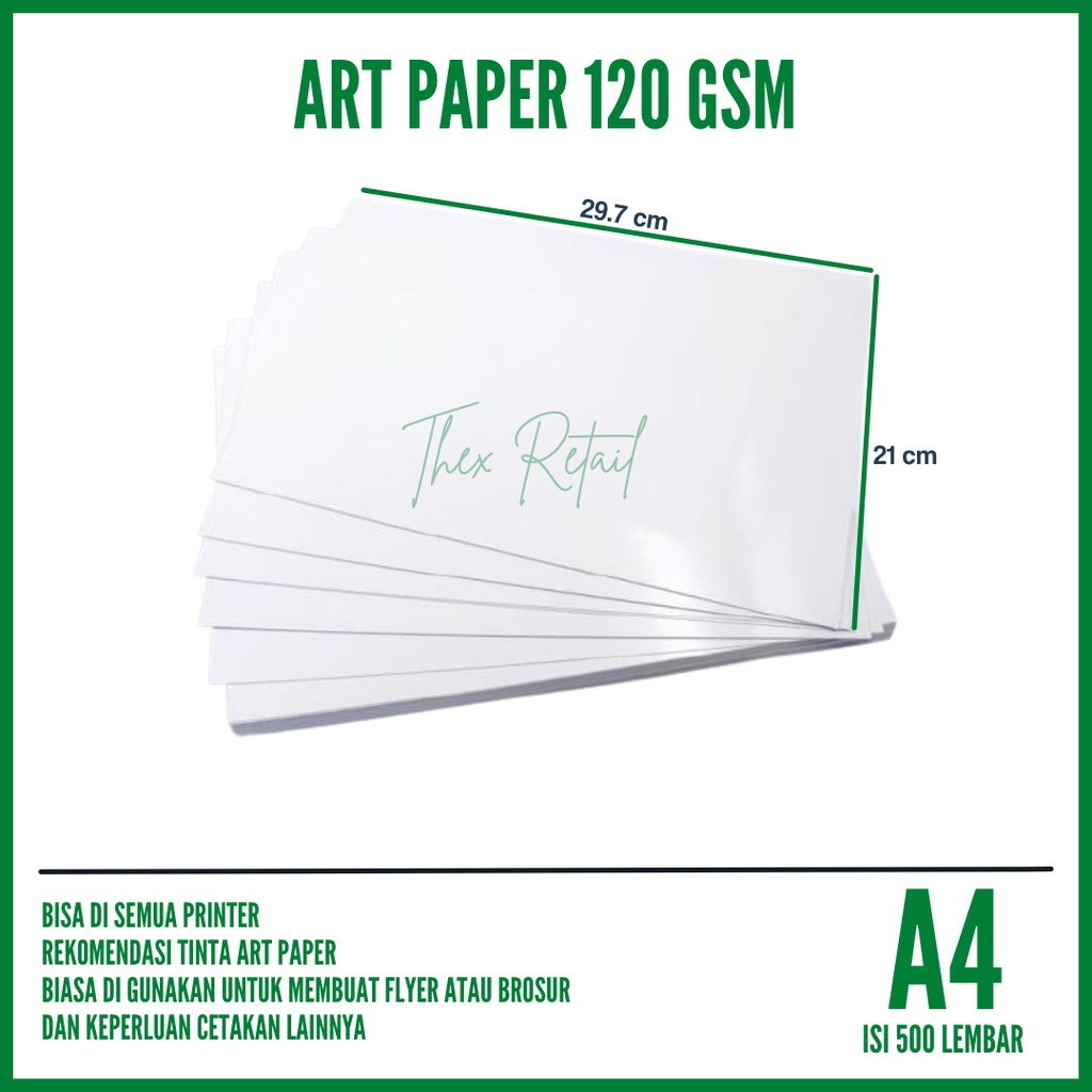 

Art Paper A4 120 gsm isi 500 lembar / Kertas Art Paper A4 / Kerta Flyer A4