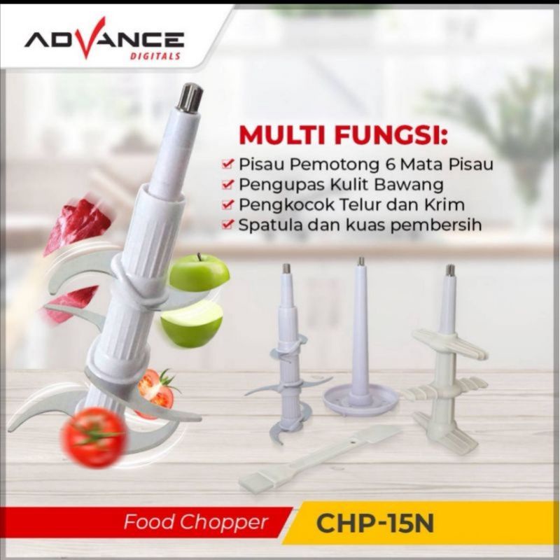 Advance 1.5L food Chopper Elektrik CHP-15N Multifungsi |Garansi Resmi Advance 1 Tahun