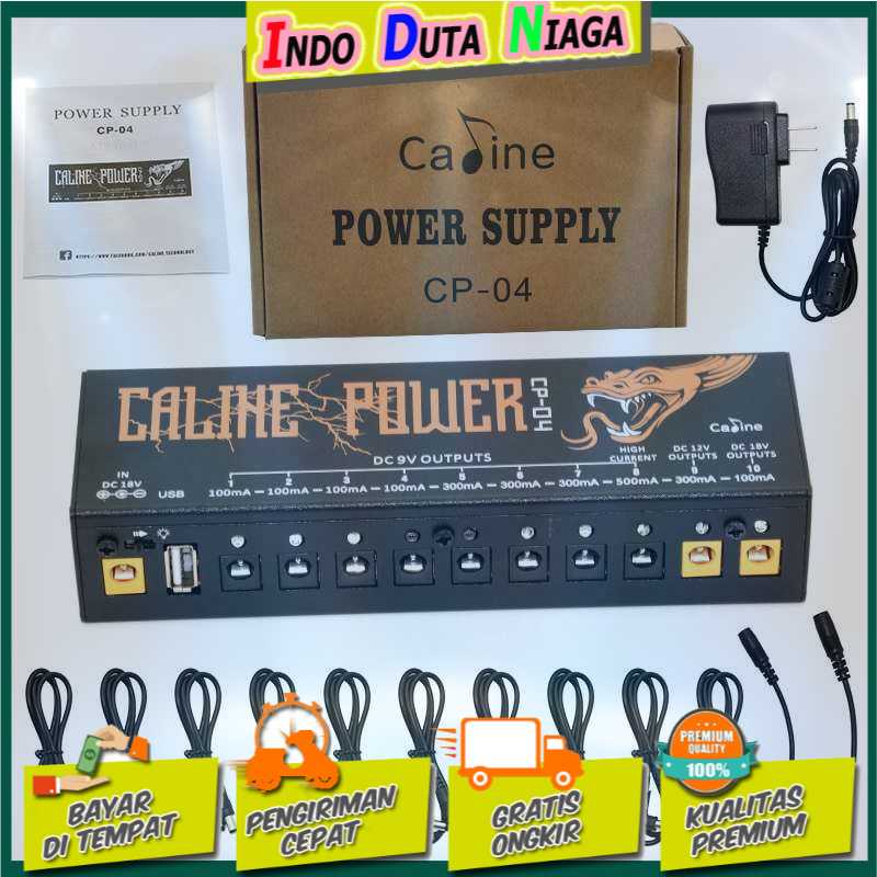 IDN TECH - Caline Power Supply Pedal Efek Gitar Multi Channel 10 Output - CP-04