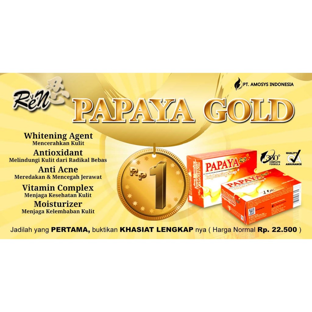 NEW SABUN PAPAYA REN GOLD 135gr 100% ORIGINAL