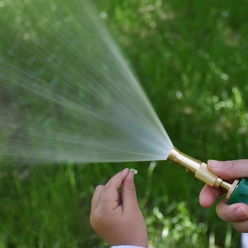 1 Pc Nozzle Selang Semprot Air Tekanan Tinggi Dapat Disesuaikan Bahan Kuningan Untuk Irigasi Taman