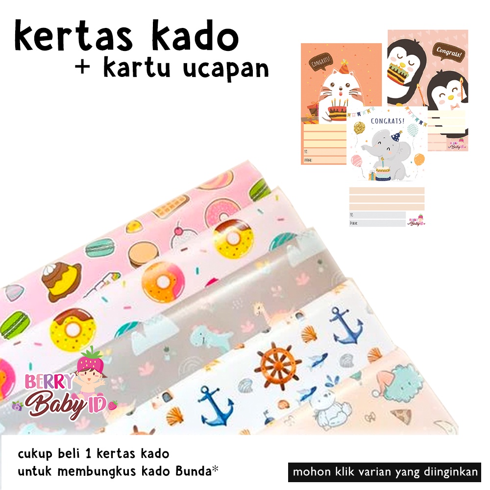 Berry Mart Kertas Kado dan Kartu Ucapan - Jasa Bungkus Kado Bayi Anak Dewasa Berry Mart