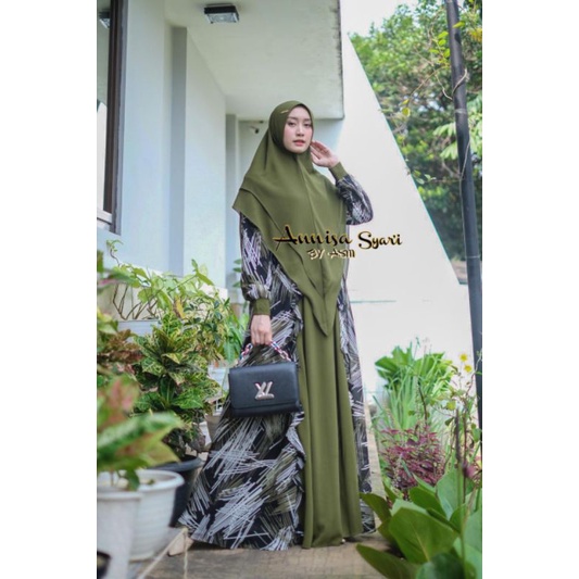Set Syari Ceruty Babydoll | Gamis Annisa Syari by ASM | Gamis Original | Gamis Premium | Gamis Canti