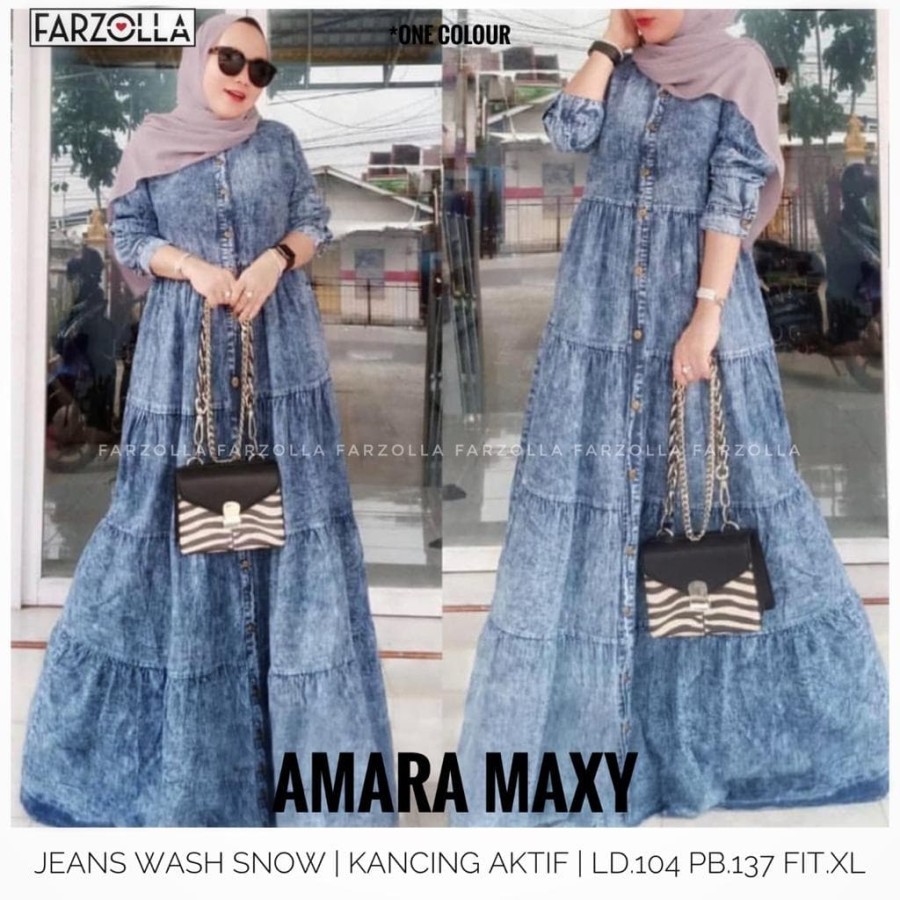 AMARA MAXY JEANS DRESS MAXI SNOW BR