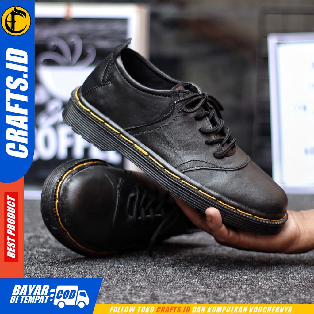 CRAFTS - Sepatu Formal Pria Pantofel Docmart Hitam