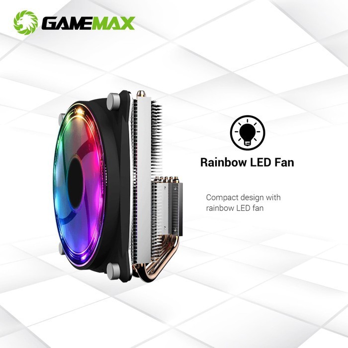 GAMEMAX GAMMA 300 Rainbow Fan CPU Cooler Fan Processor RGB