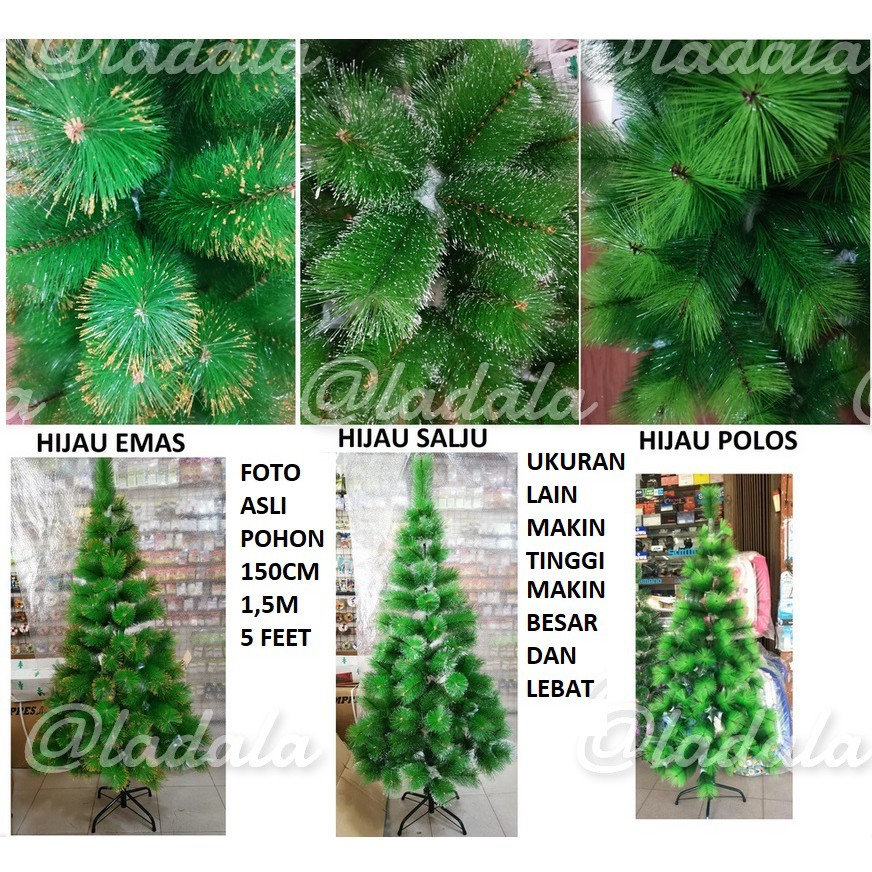 1,5 Meter Pohon Natal Hijau Salju putih Snow Tinggi 5 feet 5S 150 CM Besar 150CM Murah 1,5M M 4aa 5c 4c 5aa emas 1.5 5feet terang 4feet 6feet 1meter 2meter P150 S150