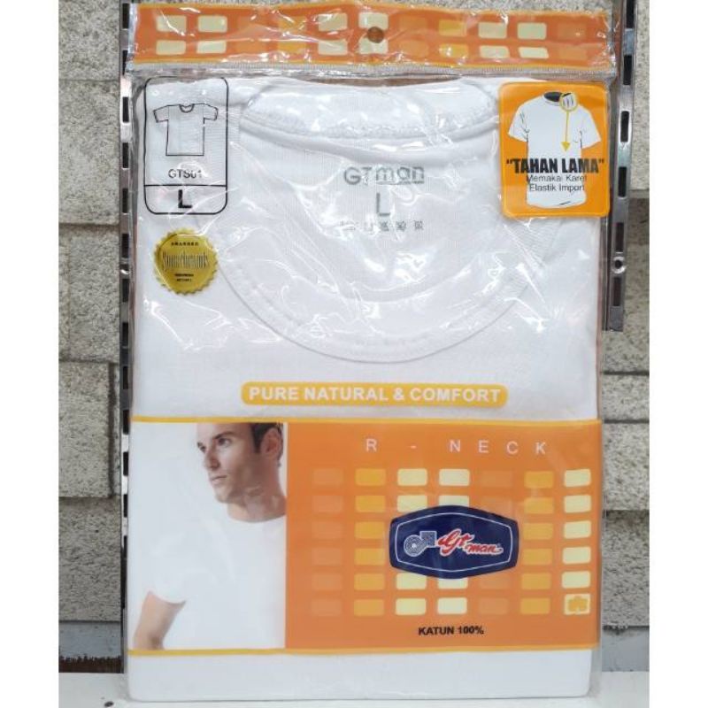 OBLONG GT MAN PUTIH PRIA/OBLONG GT MAN O  NECK/ T SHIRT KAOS DALAM GT MAN