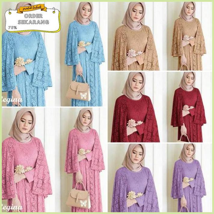 Sale cape longdress brukat maxi long dress wanita kaftan gamis xl jumbo Termurah