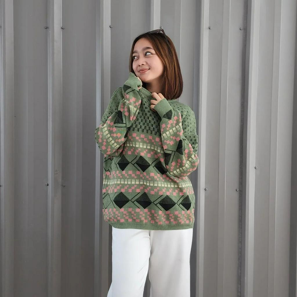 [CYC | COD] REALPICT | Outwear Tasya Sweet Rajut Sweater | Knit Outer Crop Wanita Balon Trendy Murah