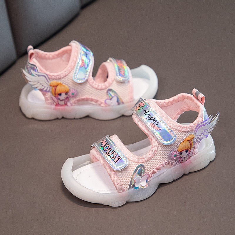 s588 sepatu sandal anak balita import pink dan ungu lucu