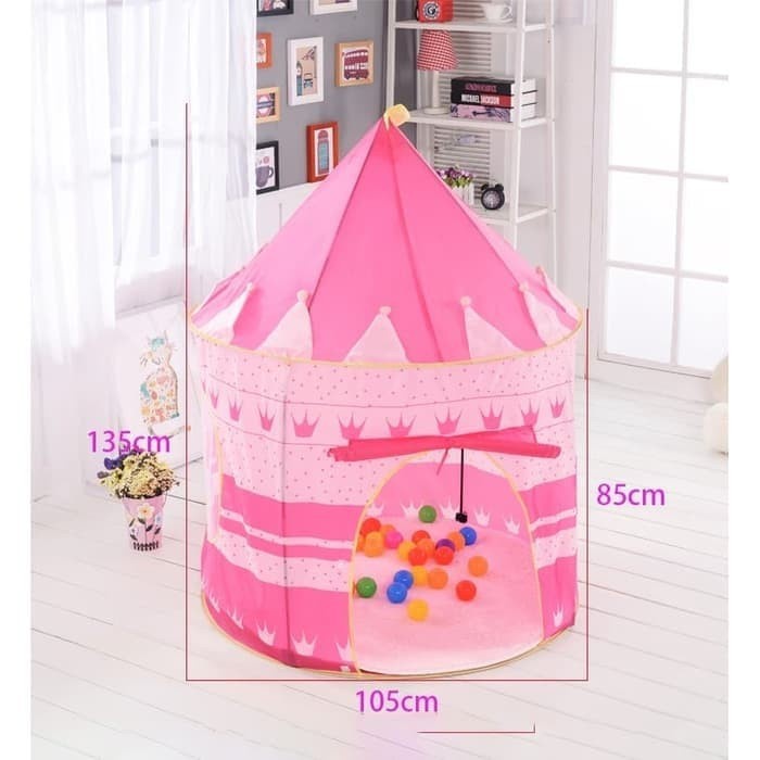 RosyBabyShop Tenda Anak Model House Rumah Jendela AN8112 Tenda Bermain Princess Castle Outdoor Biru dan Pink