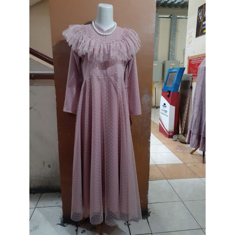 GAMIS TILE SABRINA MODEL RESLETING DEPAN ( FOTO 100% REALPICT) / GAMIS LEBARAN /GAMIS PESTA