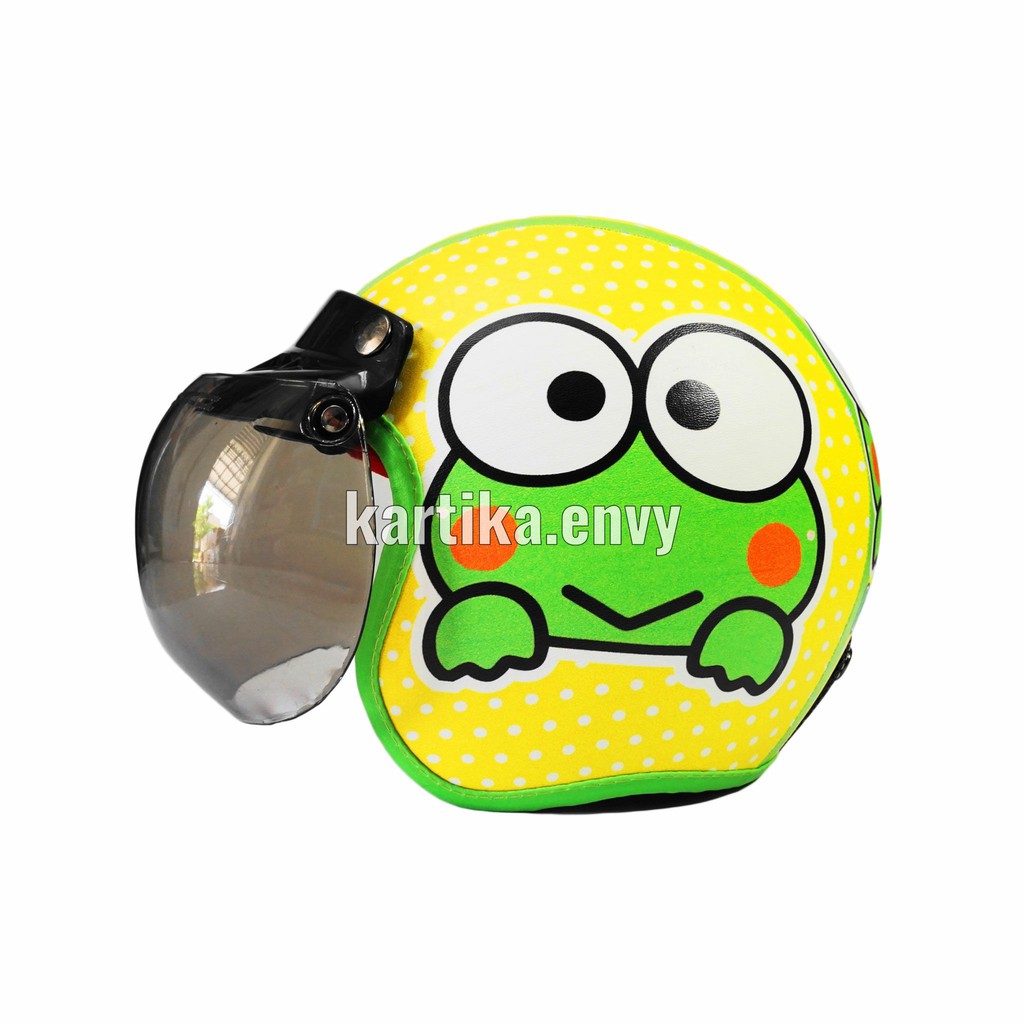 Helm Anak Perempuan Model Bogo Karakter Keroppi