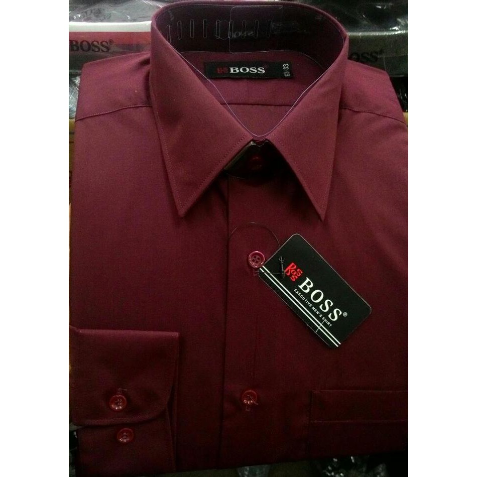 Produk Terbaru Kemeja Pria Boss Xxl Polos Warna 17 - 17.5 Panjang Reguler Gratis Ongkir