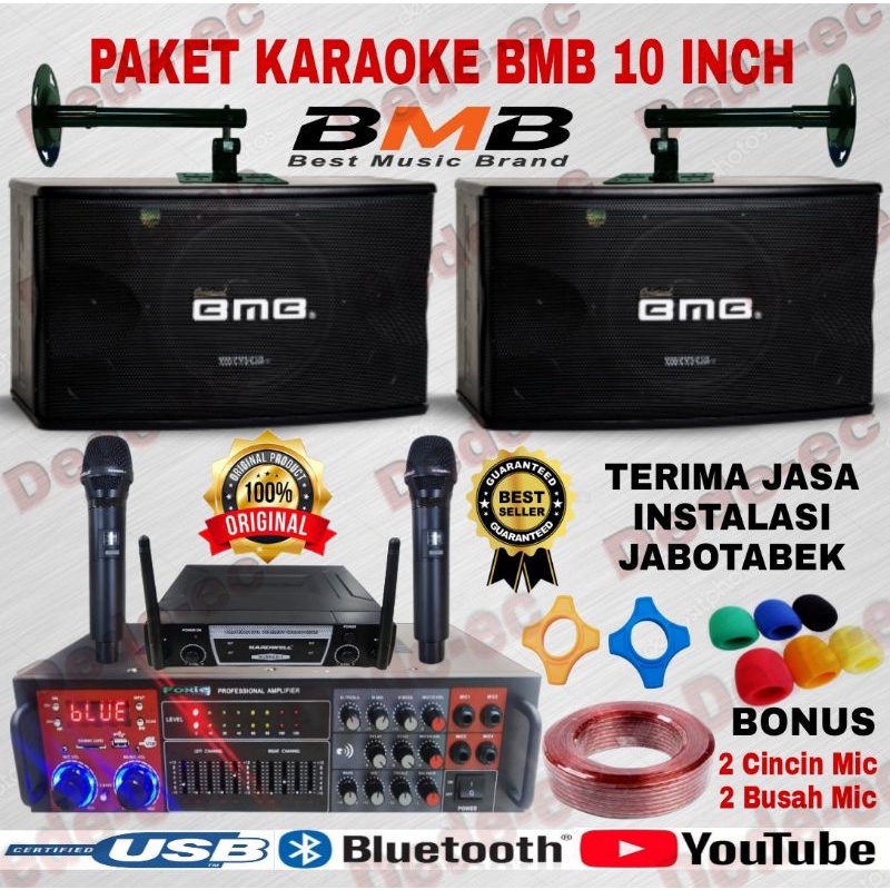PAKET SOUND SYSTEM KARAOKE BMB 10 INCH ORIGINAL SPEAKER KARAOKE BLUETOOTH