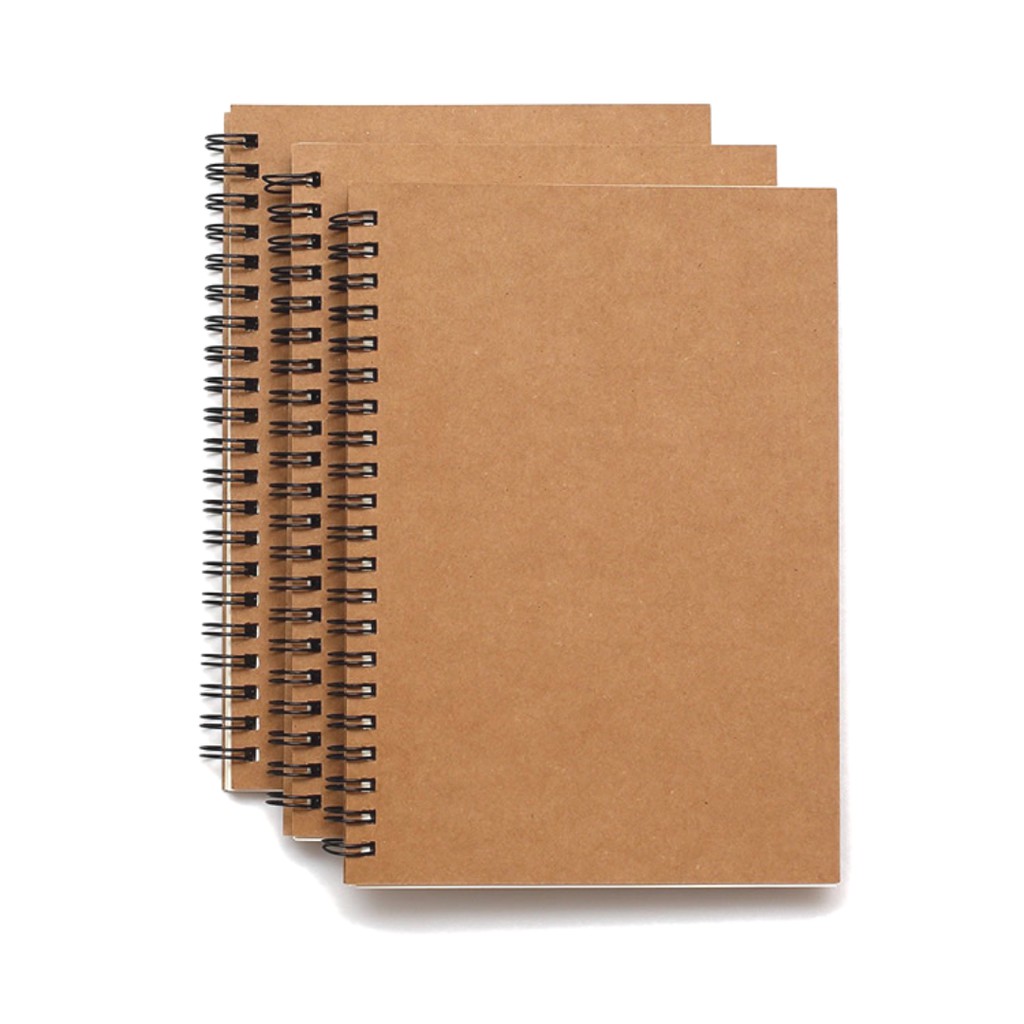 

Simple Brown Sand Spiral Notebook A5 / Buku catatan garis kotak titik elegan unik murah