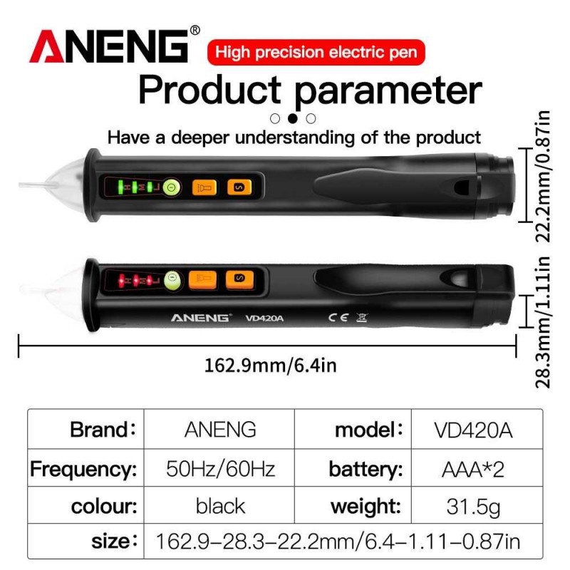 Tespen Tester Pen Non Contact AC Voltage Alert Detector 12V-1000V