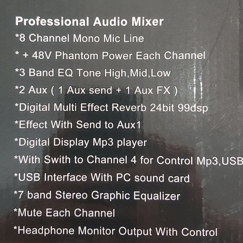 Mixer ASHLEY Samson 8 Channel Bluetooth Reverb Efek Vokal