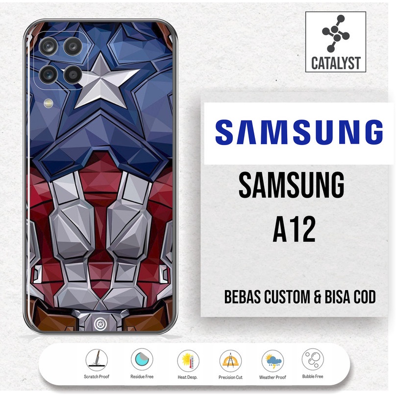 (Buy 1 Get 2) Garskin Skin SAMSUNG A12 - KODE -SAFK Bisa Custom - Sticker Case