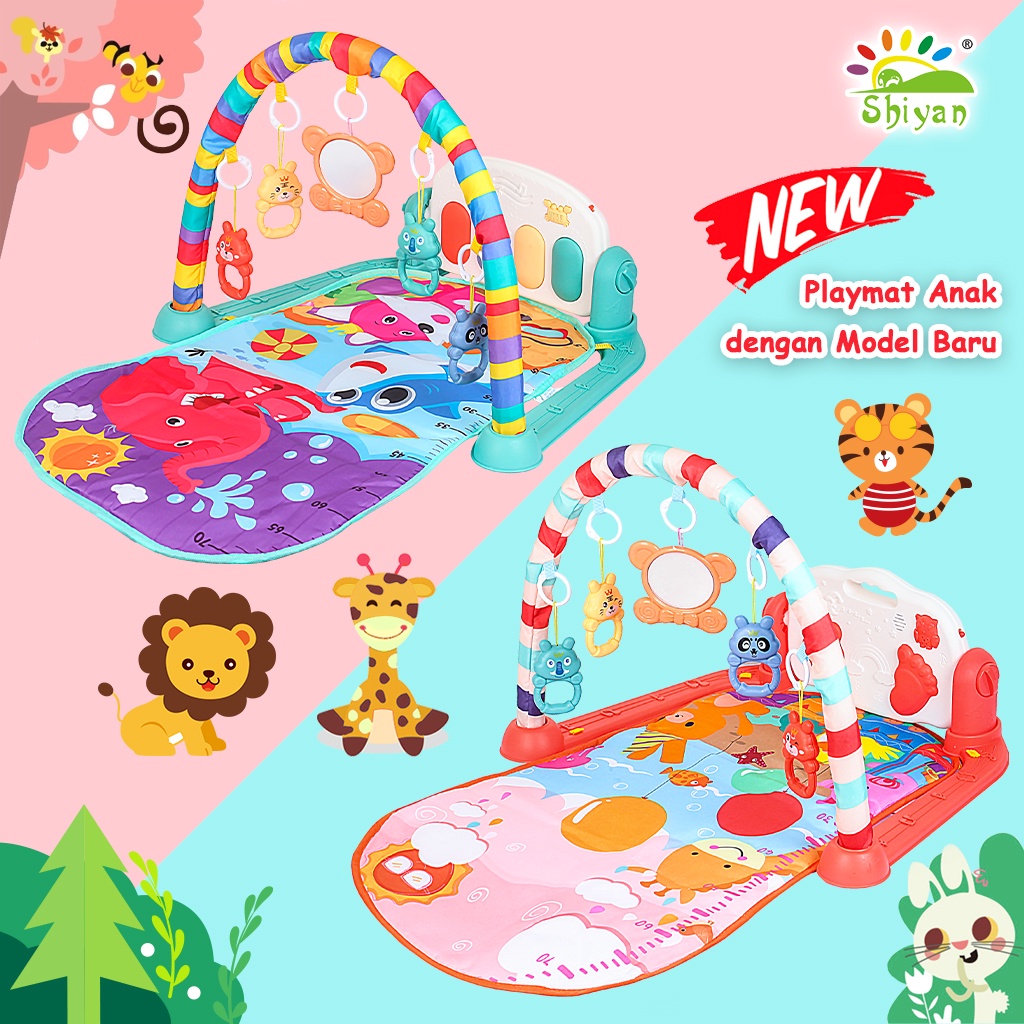 [Shiyan] baby gym musical set musik bayi playmat matras mainan piano berkarakter mainan anak anak / mainan bayi murah