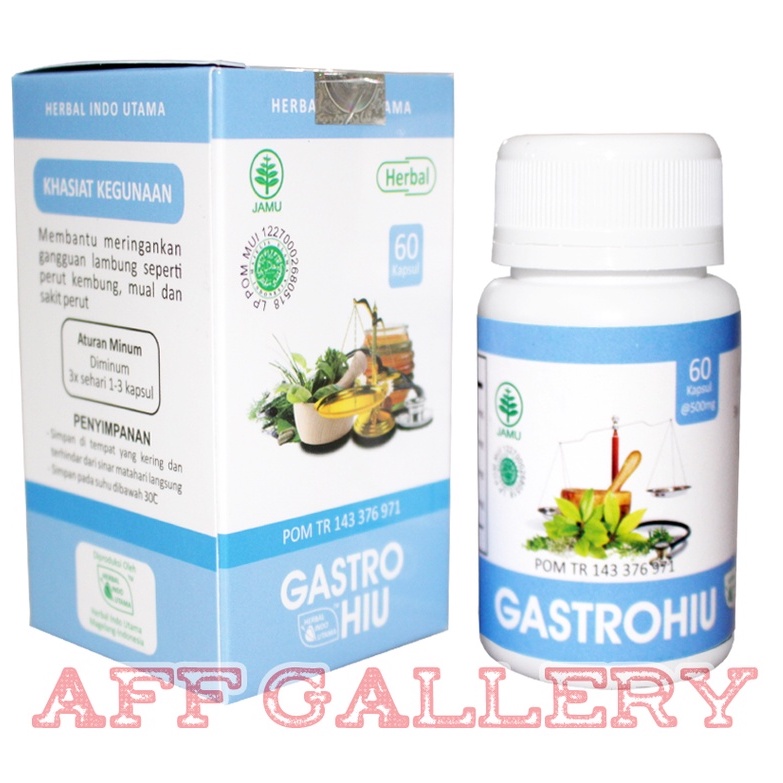HIU GASTRO Obat Alami Maag, Asam Lambung, Gerd Masalah Lambung | HERBA GASTRO HIU 60 Kapsul