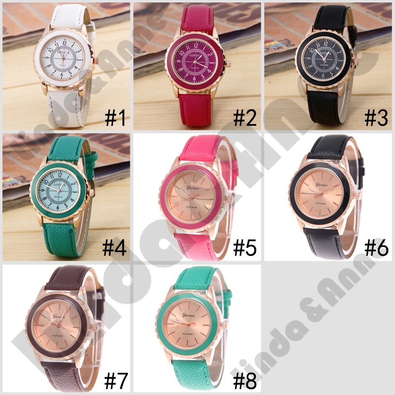 Jam Tangan Strap Kulit Quartz Romawi  Gaya Korea Untuk Wanita Import Fashion Watches-3