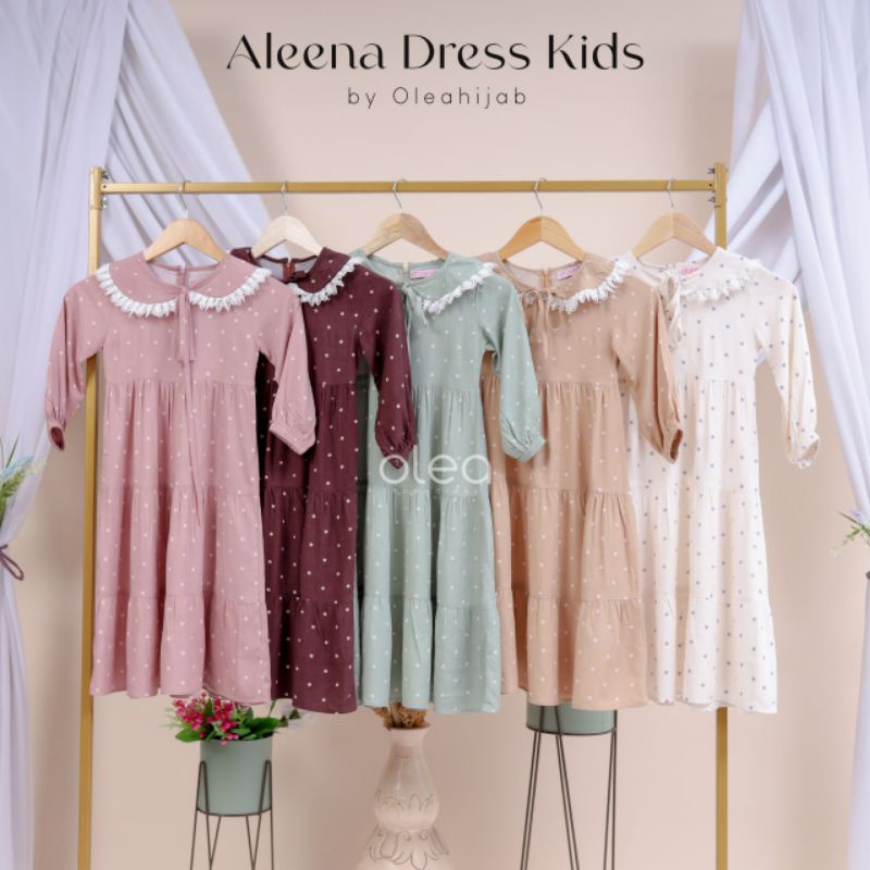 Aleena Dress Kids by Olea || Dress anak rayon || gamis anak simple