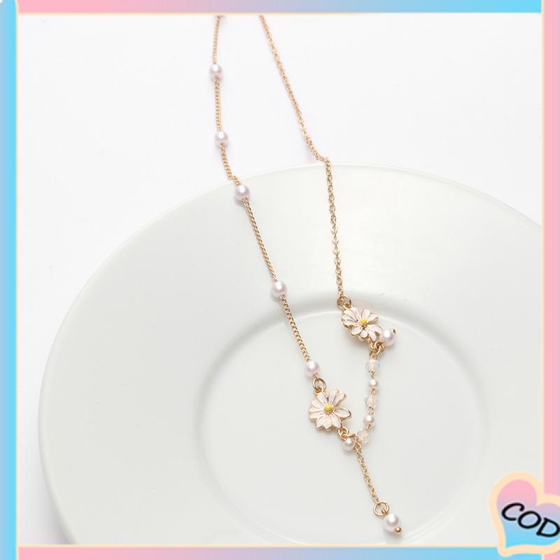 COD❤️ Personalized Anggrek Bunga Daisy Kalung Bunga Kupu-kupu Rantai Klavikula Serbaguna Feminin-A.one