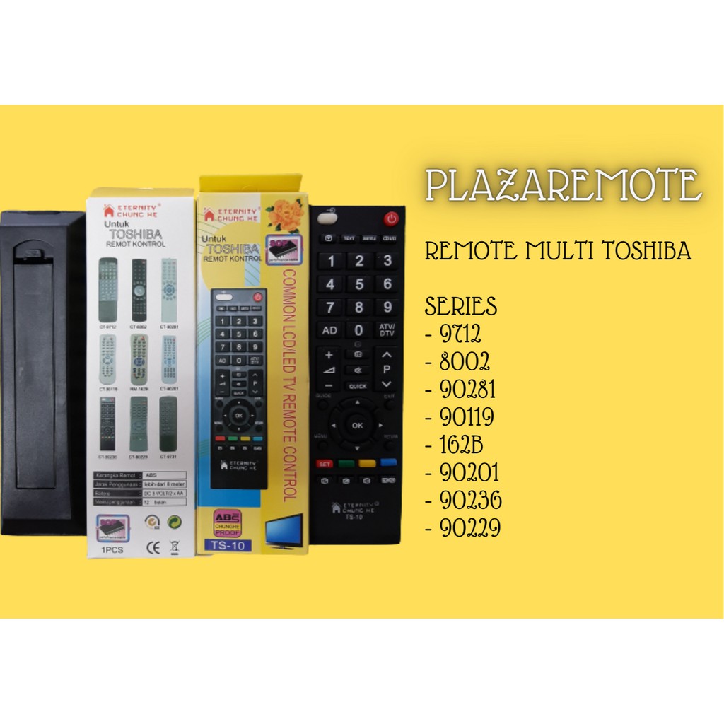 Remote TOSHIBA multi TV tabung LCD LED TS10