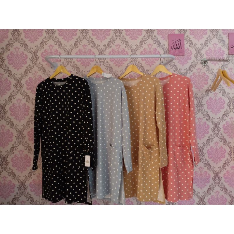 KAOS THERESIA TUNIK POLKADOT LD 120 JUMBO BESAR MURAH CANTIK